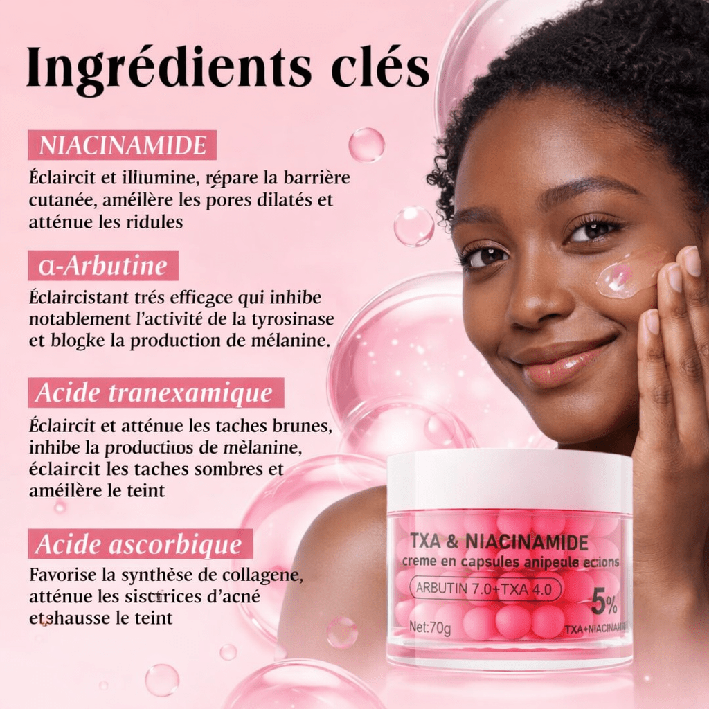 CRÈME CAPSULES ANTI-ÂGE & ANTI-TACHES DOLANJN TXA + NIACINAMIDE & ARBUTINE 7% | STOCK LIMITÉ